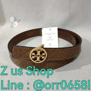 พรีฯTORY BURCH 1" T MONOGRAM LEATHER BELT/xs, s, m.