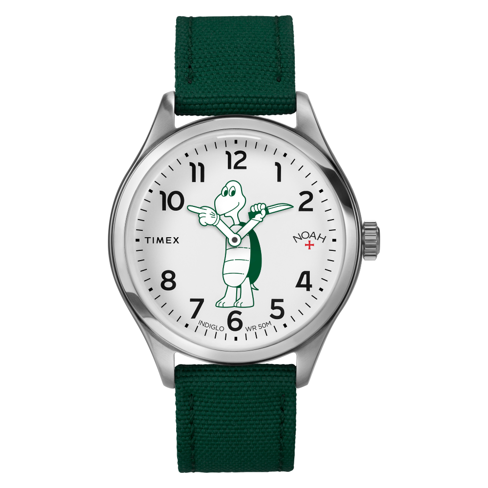 TIMEX TW2V30700 Lab Collab Noah Waterbury นาฬิกาข้อมือผู้ชายและหญิง สีเขียว หน้าปัด 38 มม.