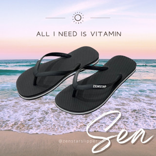 รองเท้าแตะ Zenstar สีดำ รองเท้าฟองน้ำ รองเท้าใส่ไปทะเล slipper flipflop