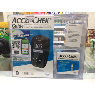 Accu-Chek Guide เครื่องวัดระดับน้ำตาลในเลือด พร้อมแผ่นตรวจน้ำตาล 25 ชิ้น&amp;เข็ม 24 ชิ้น