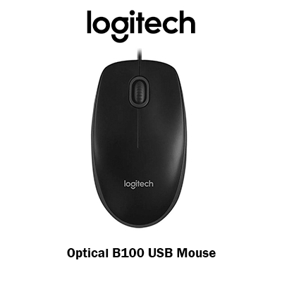 Logitech Optical B100 USB Mouse เมาส์มีสาย รับประกันศูนย์ 3 ปี