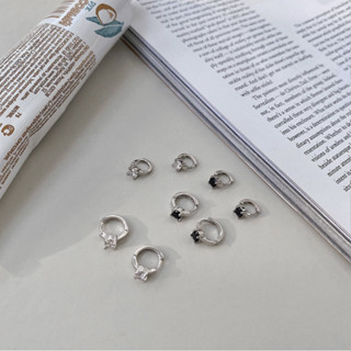 195-littlegirl gifts -White diamond hoop Earrings