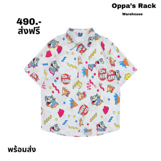 เสื้อเชิ้ตแขนสั้นพิมลาย ทอมแอนเจอร์รี่