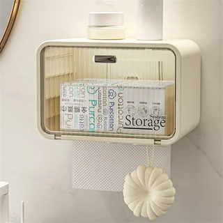 Dear Home กล่องใส่ทิชชู่ กันน้ำ กล่องใส่กระดาษทิชชู่ ติดผนัง รุ่นไม่ต้องเจาะ