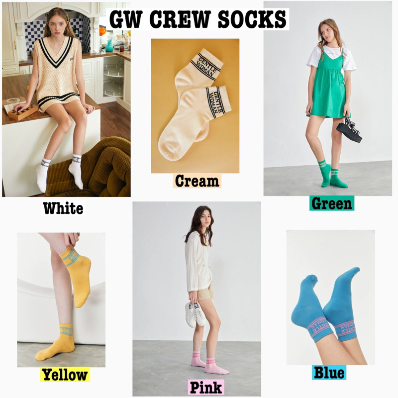 ✅พร้อมส่งทุกสี✅ GENTLEWOMAN CREW SOCKS [Freesize]