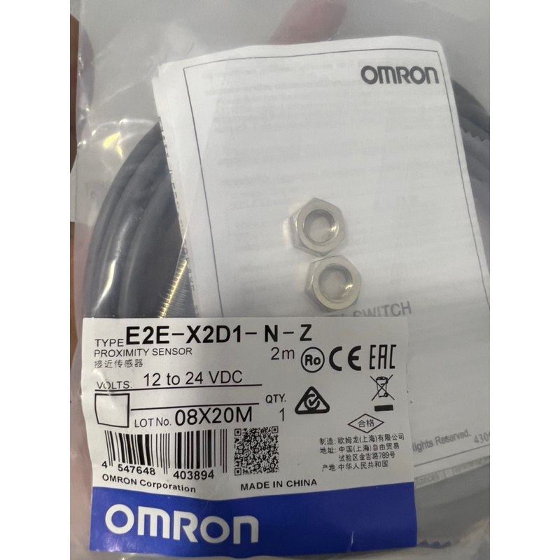 E2E-X2D1-N-Z  Proximity Switch Sensor    เซ็นเซอร์ รุ่น E2E-X2D1-N-Z ขนาด8มิล(2สาย NO)ใช้ไฟ12-24VDC 