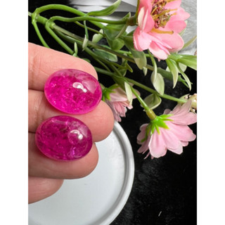 Rose Ruby cabochan oval 13x18mm 2 pieces weight 40 carats