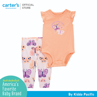 CARTERS BSPS ORANGE-PURPLE คาร์เตอร์เสื้อผ้าชุดขายาวเด็กผู้หญิง ลายผีเสื้อ เซท 2 ชิ้น L10