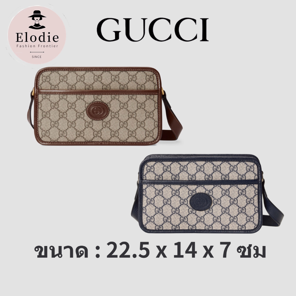 กระเป๋าสะพายคลาสสิกของผู้ชาย gucci ใหม่จัดส่งจากฝรั่งเศส/กระเป๋ามินิกับ Interlocking G