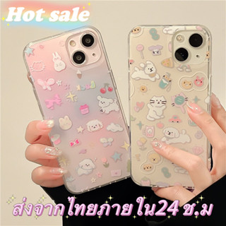 🖤ส่งจากไทยใน24ชม.🖤เคสไอโฟน 14 13 12 11 Pro Max เคส iPhone 11 น่ารัก สติกเกอร์เพชร พกง่ายๆ การป้องกันการตก Case