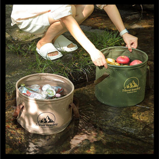 ถังน้ำ แบบพกพา ถังน้ำแคมปิ้ง ถังน้ำพับได้ กลางแจ้ง Camping Bucket