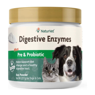 *พร้อมส่ง (227 g) บำรุงลำไส้ระบบขับถ่ายเสริมภูมิคุ้มกัน  NaturVet – Digestive Enzymesfor Dogs Cats- Plus Probiotics&amp; Pre