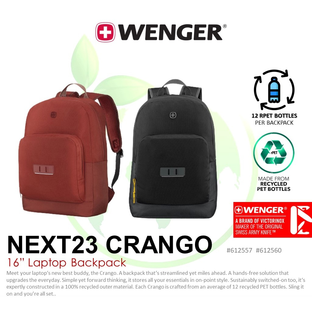 Wenger NEXT23 Crango 16” Laptop Backpack (612557 | 612560) กระเป๋าเป้ กระเป๋าใส่คอมพิวเตอร์