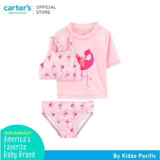 CARTERS 3PC  SWIM PINK FLAMINGO คาร์เตอร์ชุดว่ายน้ำเด็กผู้หญิง ลายนกฟามิงโก้  เซท 3 ชิ้น L10