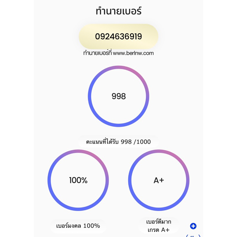 เบอร์สวยเบอร์มงคล A+ ตระกูล2463