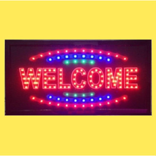 ป้ายไฟ LED WELCOME ป้ายไฟร้าน ข้อความ ป้ายไฟอักษร ตัวอักษร ตกแต่งหน้าร้าน