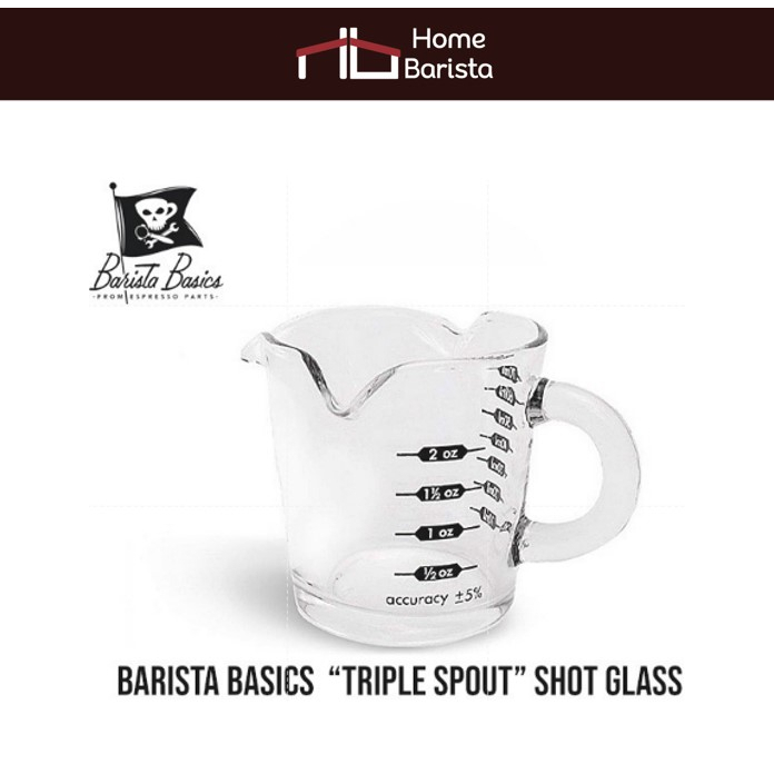 Home Barista แก้วช๊อต 3 ปาก - Barista Basics Triple Spout Shot Glass
