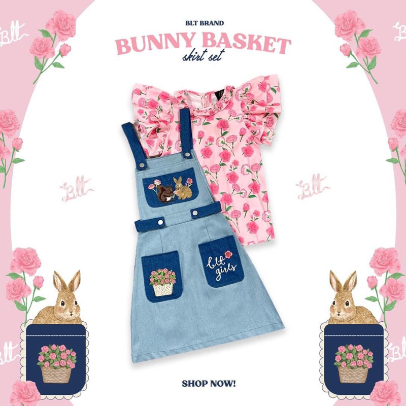 💎พร้อมส่ง💎BLT💕Bunny basket set dress