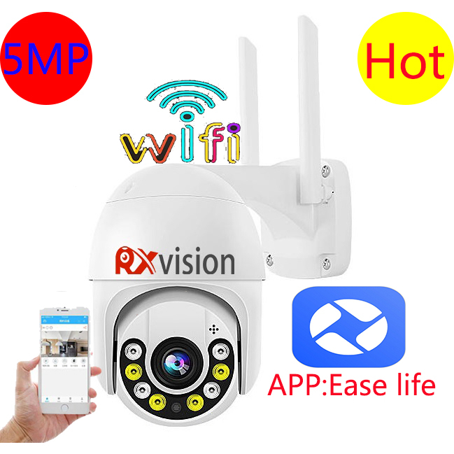 Rxvision 5G wifi กล้องไร้สาย กล้องกลางแจ้ง​ ptz ip camera tracking กล้องวงจรปิดไร้สาย full HD 5MP​ WIFI APP:Ease life