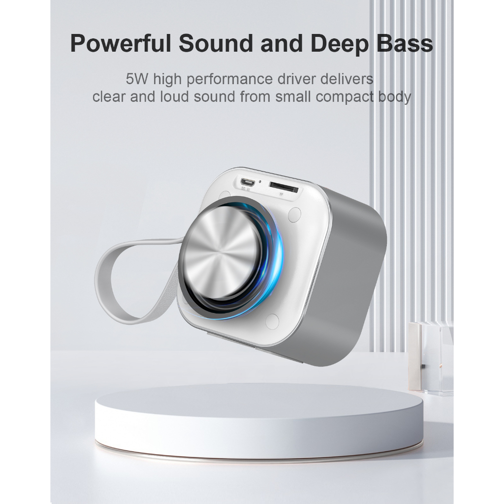 EWA A110ลำโพงบลูทูธ ลำโพงบลูทูธไร้สาย 5W แบบพกพา ฟังก์ชั่นไฟฉาย สำหรับการเดินทาง、ที่บ้าน、งานปาร์ตี้