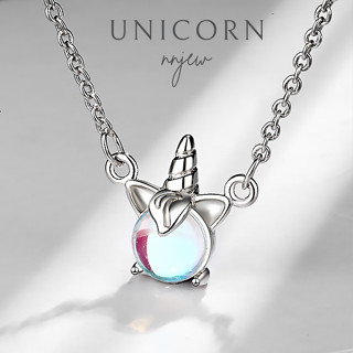 สร้อยคอ Unicorn Rainbow Pendant Necklace เครื่องประดับ minimal