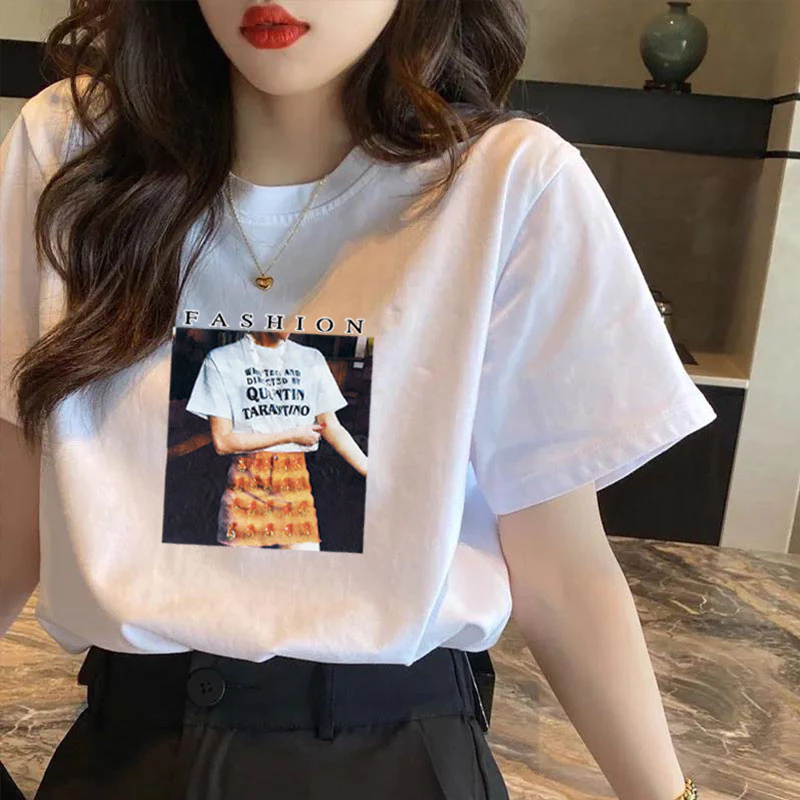 พร้อมส่ง เสื้อยืดผู้หญิงน่ารักๆ oversize เสื้อผ้าแฟชั่นเกาหลี เสื้อโอเวอร์ไซส์ผู้หญิง ลายวินเทจไซส์ใหญ่ สีขาว ใส่สบาย thumbnail 10