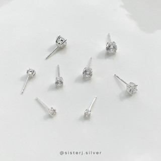 Sister J. cz diamond earrings ต่างหูเงินแท้ ต่างหูเพชร /silver925