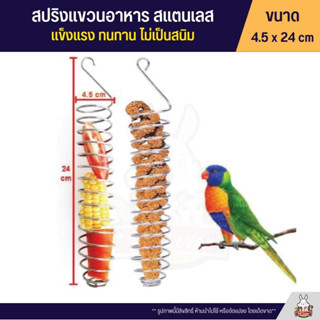 สปริงสแตนเลส แขวนให้อาหาร หรือ ช่อมิลเล็ต แข็งแรง ทนทาน ไม่เป็นสนิม