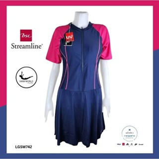 ชุดว่ายน้ำผู้หญิง swim world by BSC streamline ลดเยอะมาก(ชุดว่ายน้ำ)มีซับในมีฟองน้ำกันUV