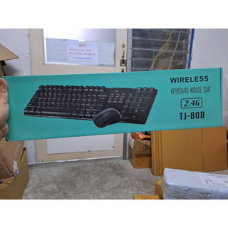 ชุดคีย์บอร์ดเมาส์ไร้สาย Keyboard Mouse Wireless 2.4GHz(สีดำ)104 keys +11 multimedia function keys.