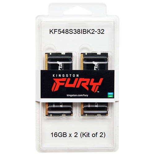 Kingston RAM DDR5 FURY 4800 NB 32GB(16GB x 2)  & 64GB (32GB x 2) : Kits DDR5-4800 CL38 262-Pin SODIM