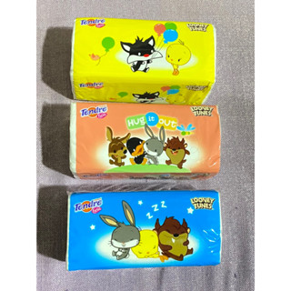 กระดาษเช็ดหน้า เทนเดอร์ ซอฟแพ็ค หน้า 2 ชั้น  225 แผ่น ลายลูนนี่ย์ตูนส์ แพ็คละ 39 บาท และ 150 แผ่น 29 บาท