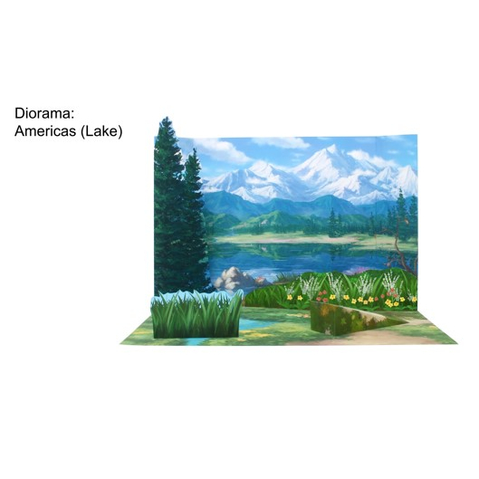 โมเดลกระดาษ 3D : ฉากหลัง 3D ทะเลสาปอเมริกา (Americas Lake) กระดาษโฟโต้เนื้อด้าน กันละอองน้ำ ขนาด A4 220g.