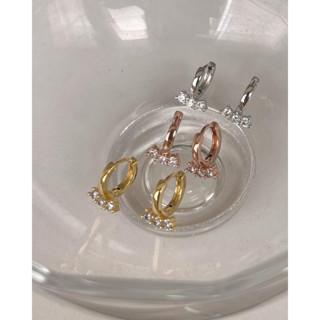 A.piece ต่างหูห่วง [nickel free] Triple cubic one-touch (185)