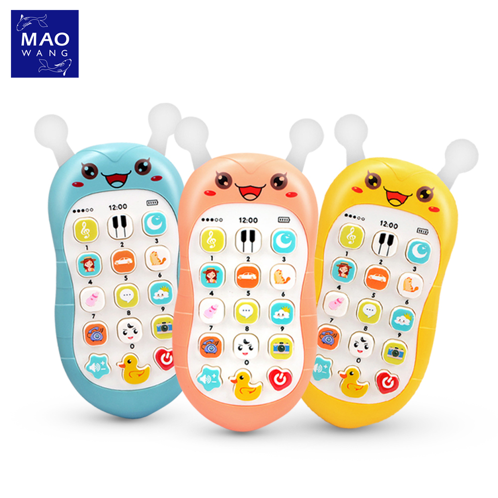 MAO โทรศัพท์เด็กเล่น รุ่นผิ้งน้อย เสริมพัฒนาการเด็ก ปรับระดับเสียงได้ ด้านบนหัวเป็นยางกัด