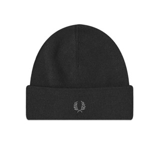 Fred Perry Merino Wool Beanie in Black