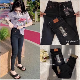 กางเกงยีนส์ปักนกหน้า-หลัง ผ้ายืดมีไซส์สาวอวบ ถึง2XL