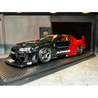 Ignition Model [IG2703] 1:18 LB-ER34 Super Silhouette SKYLINE Black/Red