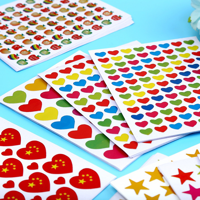 [ติดเพลิน] สติ๊กเกอร์ 1 แพ็ค 10 แผ่น สติ๊กเกอร์รูปหัวใจ สุดคุ้ม ตกแต่ง DIY สมุด หนังสือ วาเลนไทน์ ปัจฉิม