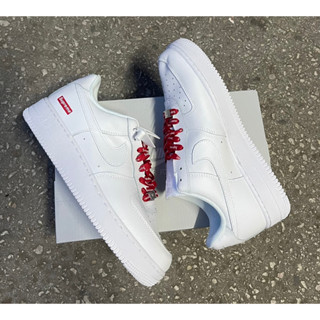 Nike air force 1 X supreme รองเท้าผ้าใบผูกเชือกพร้อมกล่อง