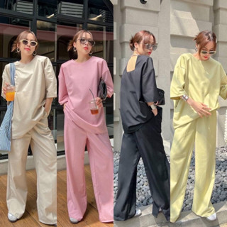 Casual set 🖤🤩🤍(450฿ฟรีส่ง) เซ็ตทรงoversize ร้อนๆแบบนี้ เอาใจสาวๆสายชิวใครไม่อยากใส่อะไรรัดรูปให้อึดอัด ต้องเซ็ตนี้ vibe