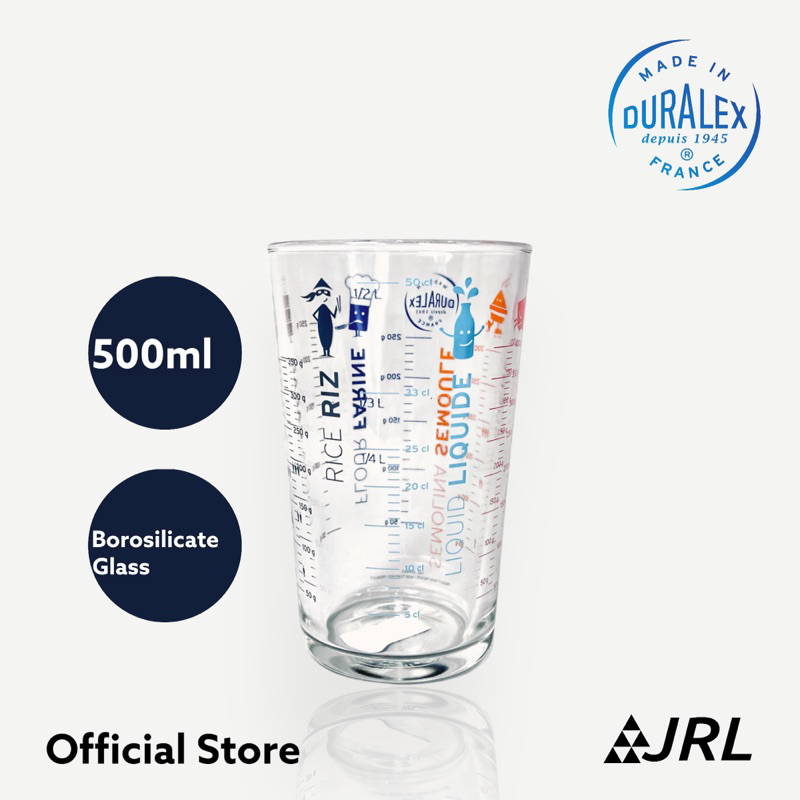 (ทรงสูง) Duralex 500ml Borosilicate Measuring Glass แก้วตวง สลับร้อน-เย็นได้