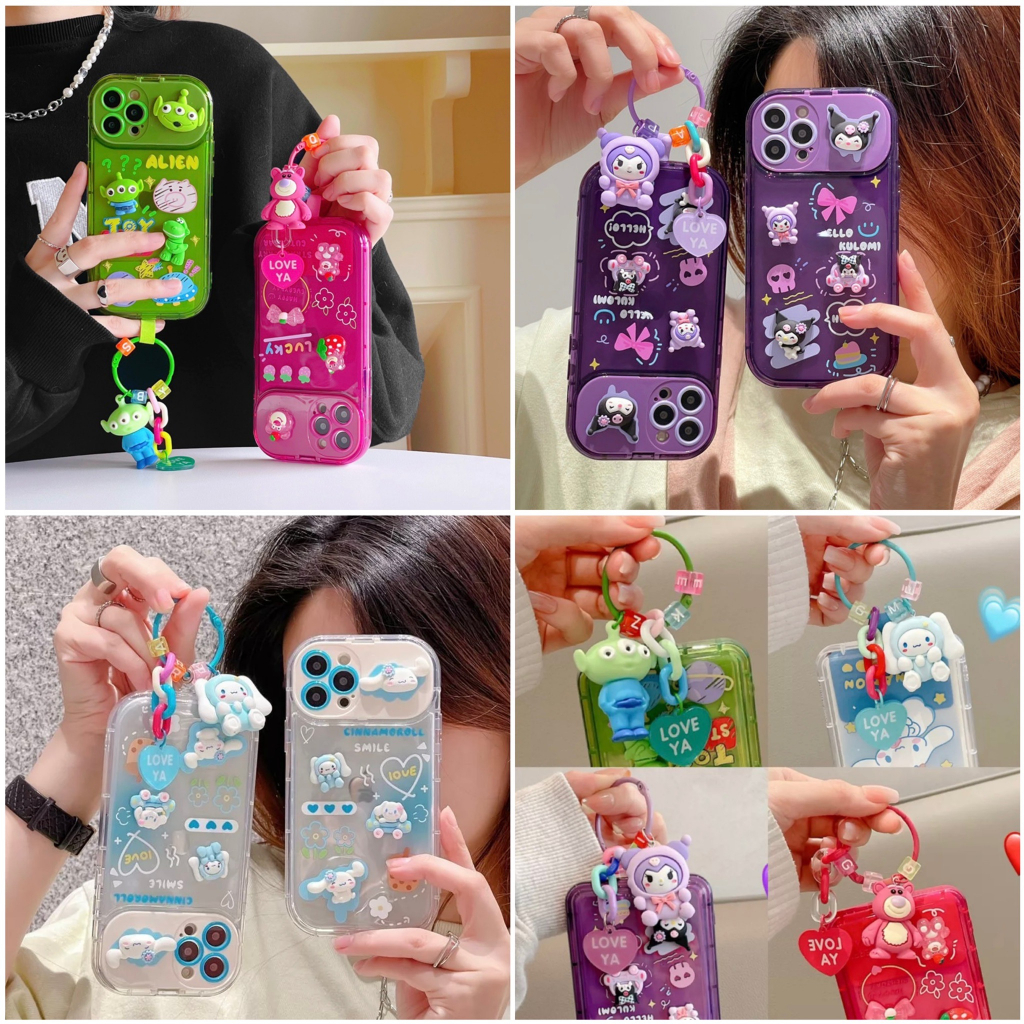 เคสกระจกตั้งได้ การ์ตูน เคส vivo Y20 Y12a Y12 Y17 เคสOppo A15 A52020 Reno5 Reno6 Reno7z ไม่รวมพวงกุญ