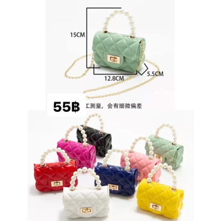 8055#【พร้อมส่ง】กระเป๋าซิลิโคน กระเป๋าเด็กกระเป๋าแฟชั่น กระเป๋าจิ๋วไข่มุกมาใหม่ กระเป๋าไข่มุกโซ่กระเป๋ามินิมุกใบเล็กมาใหม