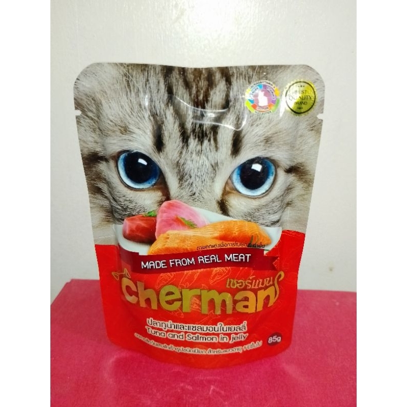 อาหารแมว(เยลลี่) Cherman🐱 รสปลาทูน่าและแซลมอน