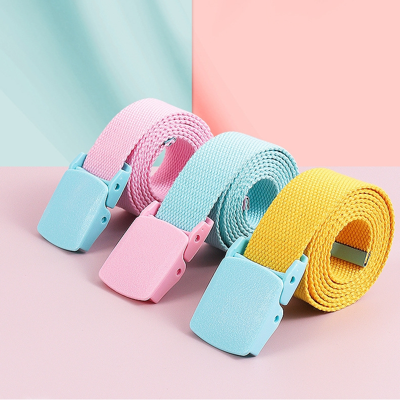 🔥เข็มขัดมาการอง ทูโทน🔥เข็มขัดไนลอน หัวพลาสติกสีมาการองทูโทน เวอร์ชั่นเกาหลี สำหรับนักเรียน ชายและหญิง ทหาร กีฬา