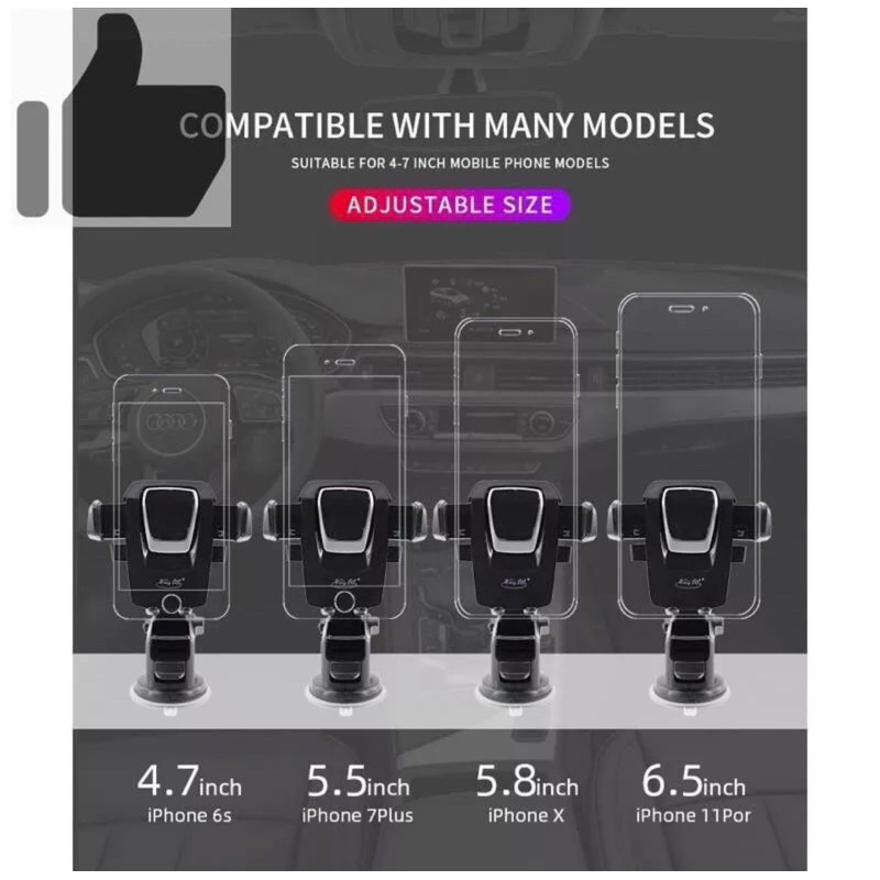 ที่วางโทรศัพท์ในรถ ที่ยึดมือถือในรถ  แบบติดกระจกและคอนโซน - รูปที่ 4