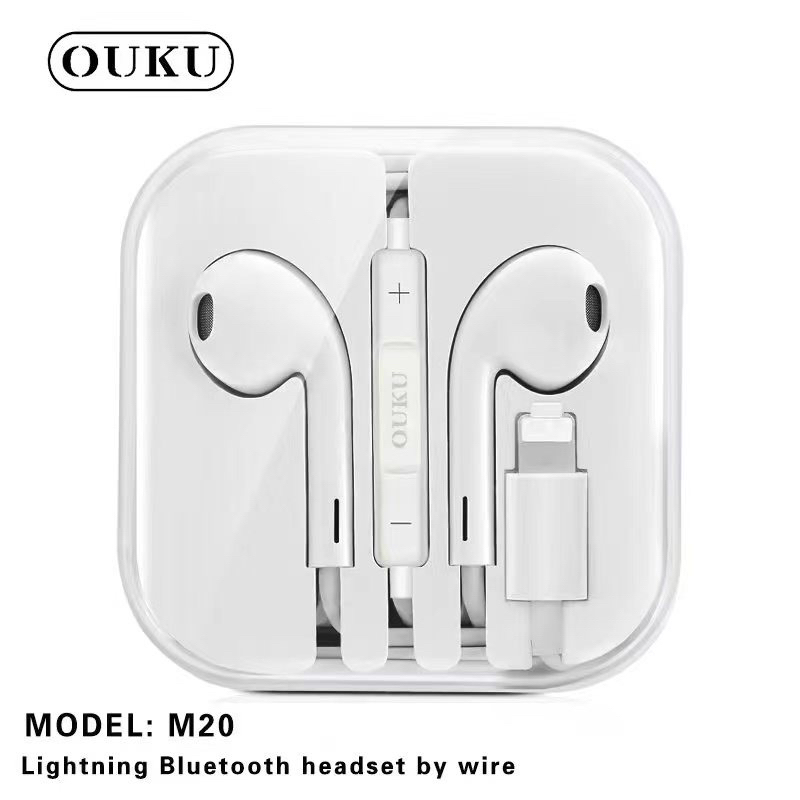 Ouku รุ่น M20 หูฟัง ear phone สำหรับ lOs ไอ-โฟ-น ต้องเชื่อมต่อบลูทูธ  คุณภาพสูง ราคาเบา เสียงดี คุยโทรศัพท์ได้