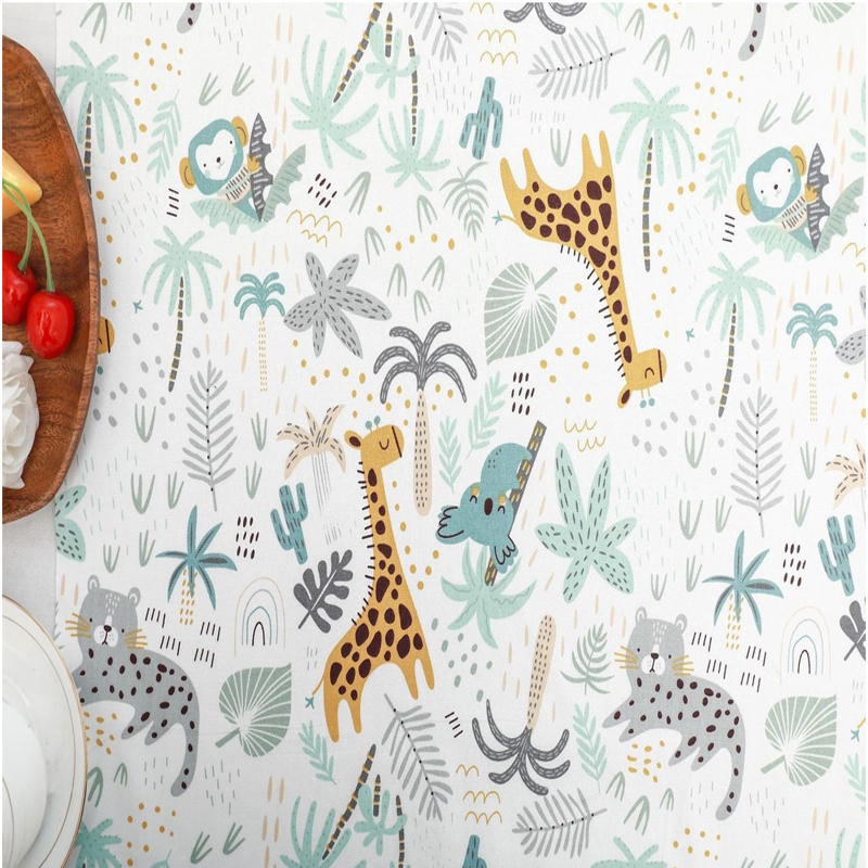 ผ้าคอตตอน 100% ทอทวิล ผ้าเมตร  หน้ากว้าง1.6 เมตร พิมพ์ลายยีราฟ กระต่าย ลายดอกไม้