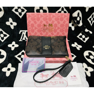 ✅✅✅พร้อมส่ง✅✅✅Bกระเป๋าคล้องมือ น้ำตาลเข้ม โค้ช 6.5x4”